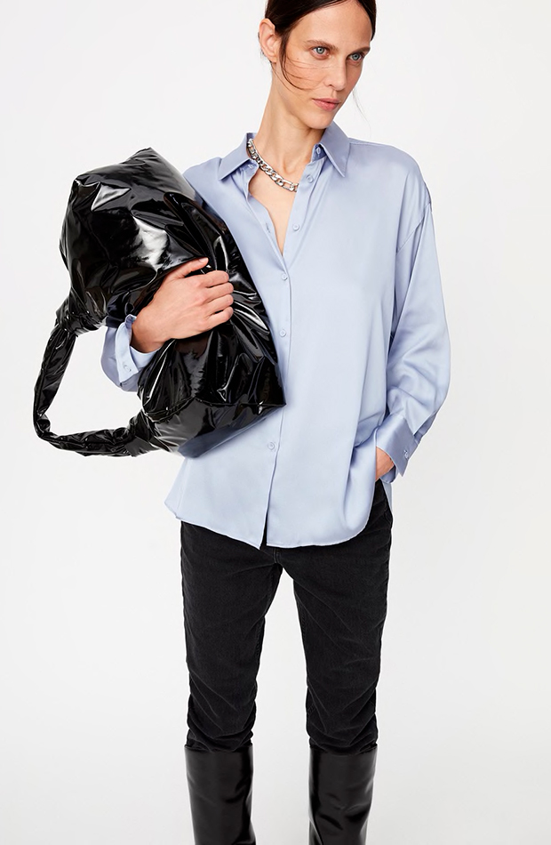 Camisa satinada tendencia zara